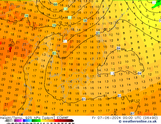 Height/Temp. 925 hPa ECMWF ven 07.06.2024 00 UTC