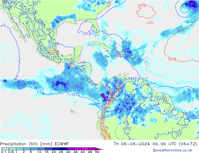 Z500/Rain (+SLP)/Z850 ECMWF Do 06.06.2024 06 UTC