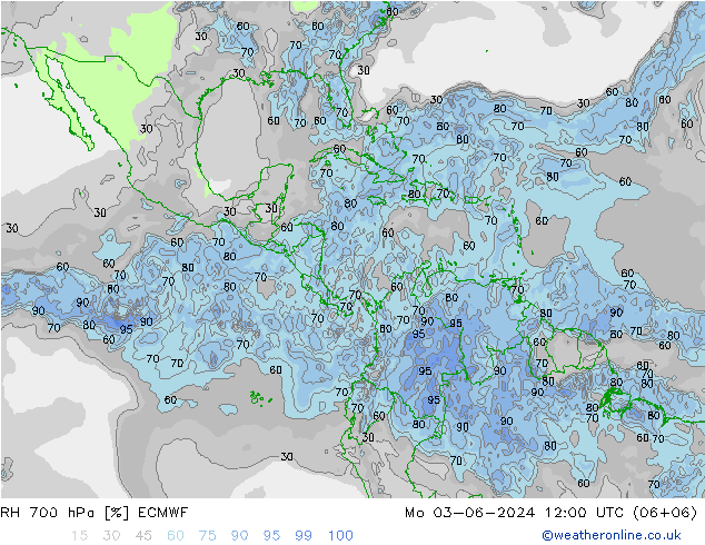 RH 700 hPa ECMWF Mo 03.06.2024 12 UTC