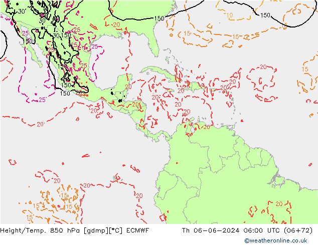 Z500/Rain (+SLP)/Z850 ECMWF Do 06.06.2024 06 UTC