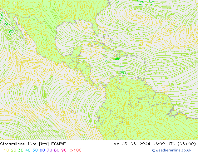 Linea di flusso 10m ECMWF lun 03.06.2024 06 UTC