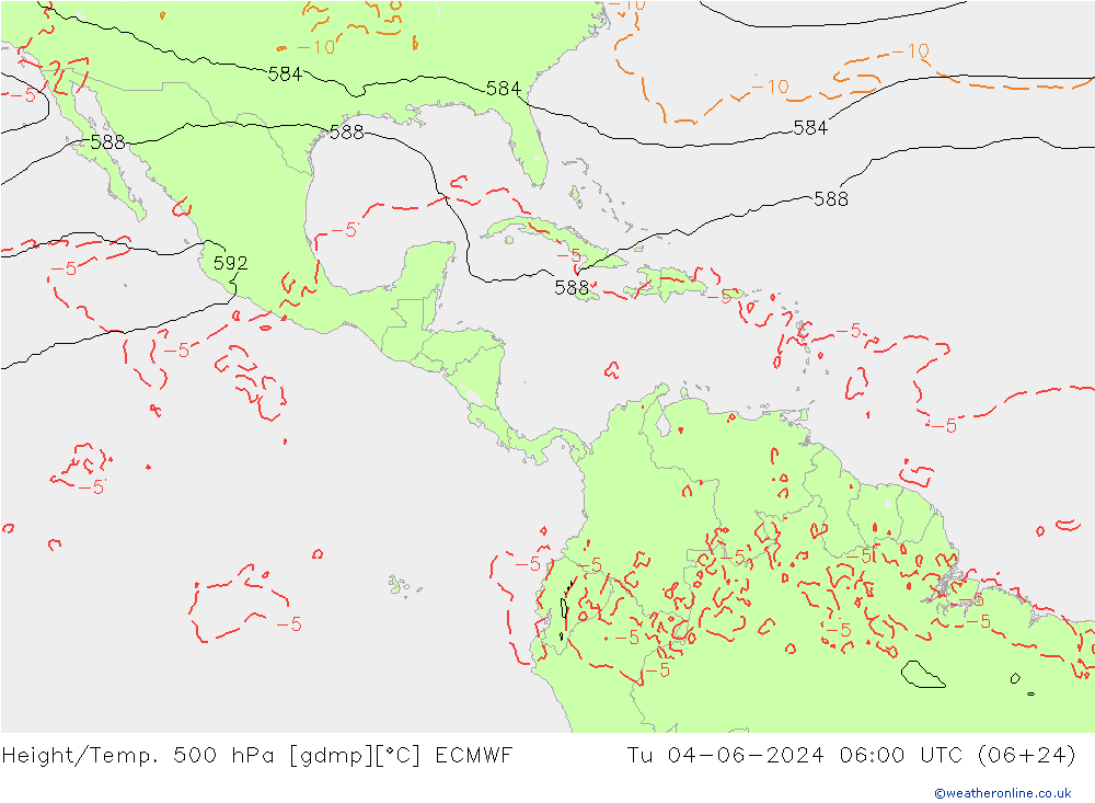 Z500/Rain (+SLP)/Z850 ECMWF Tu 04.06.2024 06 UTC