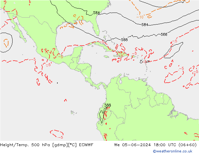 Z500/Rain (+SLP)/Z850 ECMWF We 05.06.2024 18 UTC