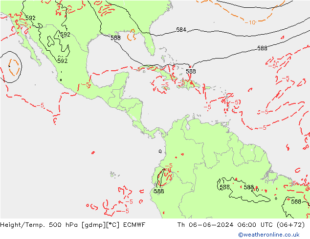 Z500/Rain (+SLP)/Z850 ECMWF Do 06.06.2024 06 UTC