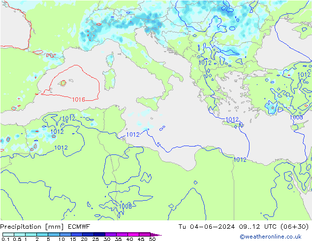 Precipitación ECMWF mar 04.06.2024 12 UTC