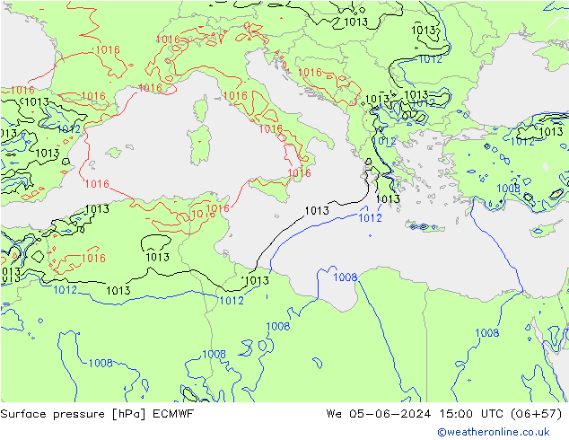 Yer basıncı ECMWF Çar 05.06.2024 15 UTC