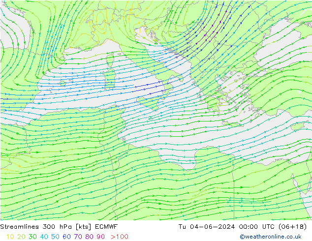 Rüzgar 300 hPa ECMWF Sa 04.06.2024 00 UTC