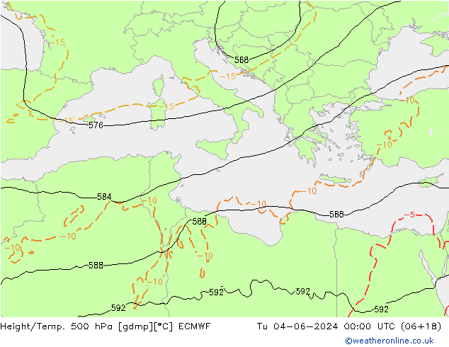 Z500/Rain (+SLP)/Z850 ECMWF mar 04.06.2024 00 UTC