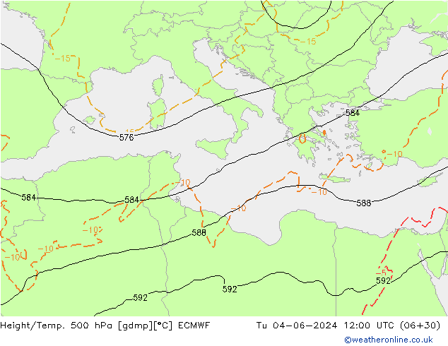 Z500/Rain (+SLP)/Z850 ECMWF mar 04.06.2024 12 UTC