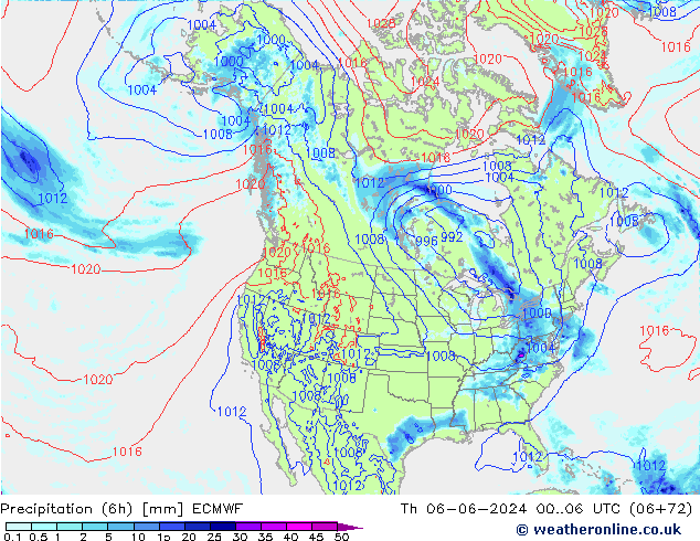 Z500/Regen(+SLP)/Z850 ECMWF do 06.06.2024 06 UTC