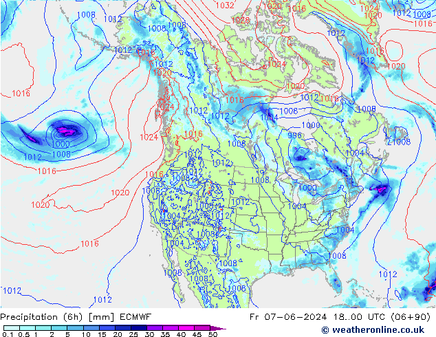 Precipitação (6h) ECMWF Sex 07.06.2024 00 UTC