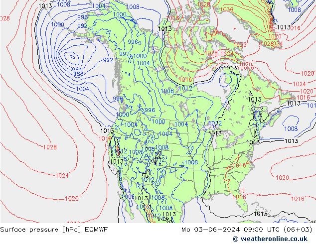 Bodendruck ECMWF Mo 03.06.2024 09 UTC