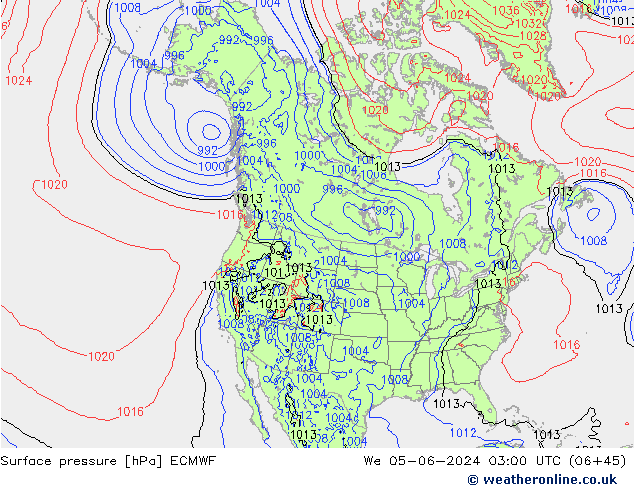 Luchtdruk (Grond) ECMWF wo 05.06.2024 03 UTC