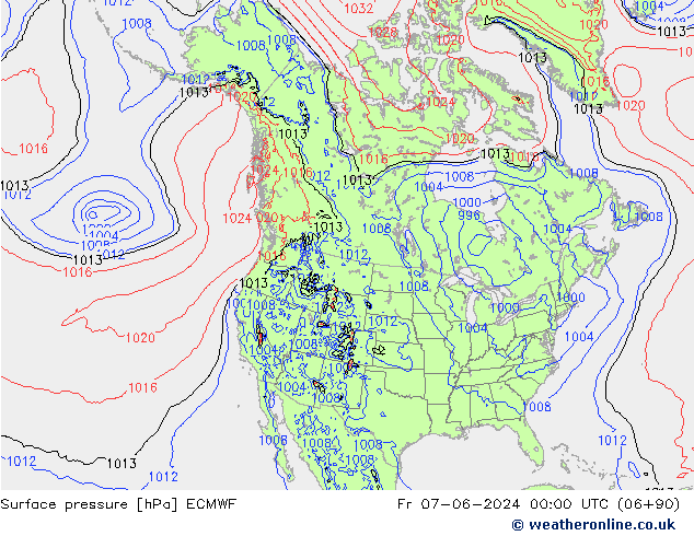 Surface pressure ECMWF Fr 07.06.2024 00 UTC