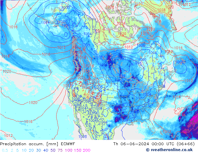 Precipitation accum. ECMWF Th 06.06.2024 00 UTC