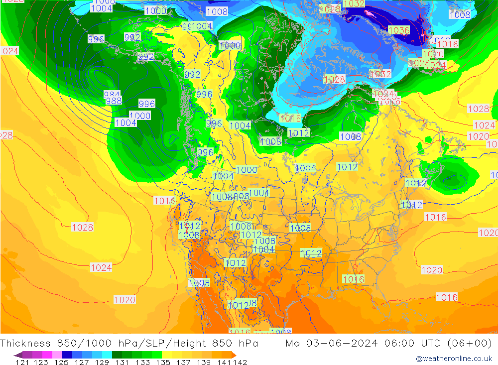 Thck 850-1000 hPa ECMWF 星期一 03.06.2024 06 UTC