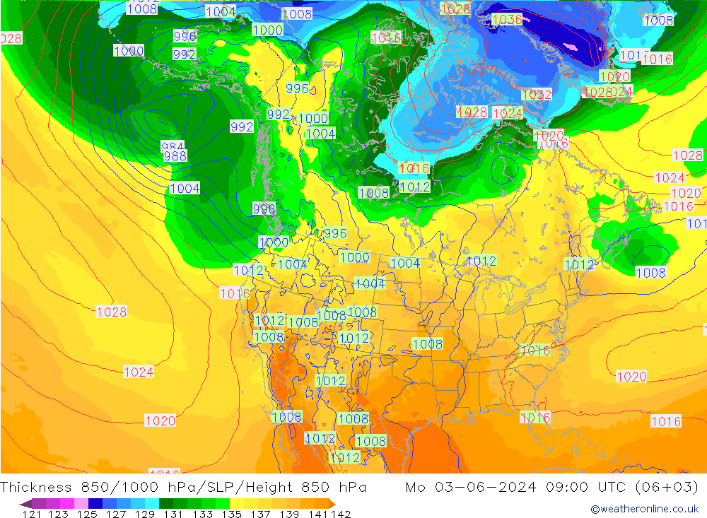 Thck 850-1000 hPa ECMWF Po 03.06.2024 09 UTC