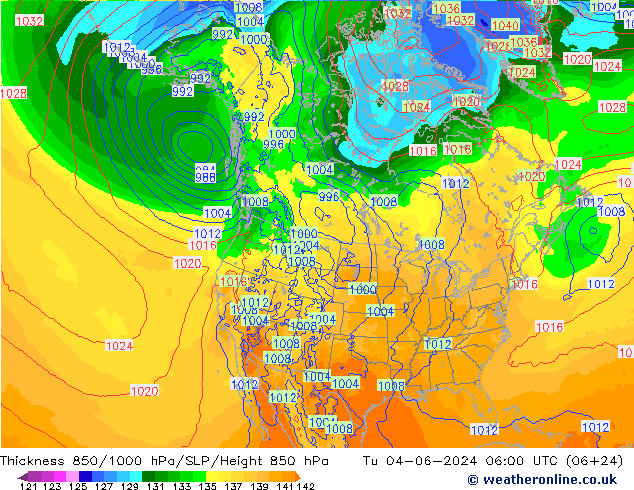 850-1000 hPa Kalınlığı ECMWF Sa 04.06.2024 06 UTC