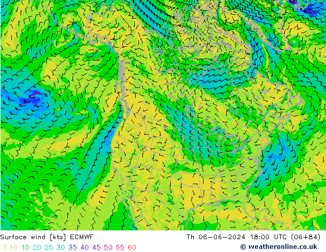 Bodenwind ECMWF Do 06.06.2024 18 UTC