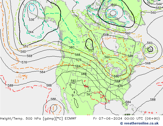 Z500/Rain (+SLP)/Z850 ECMWF Fr 07.06.2024 00 UTC