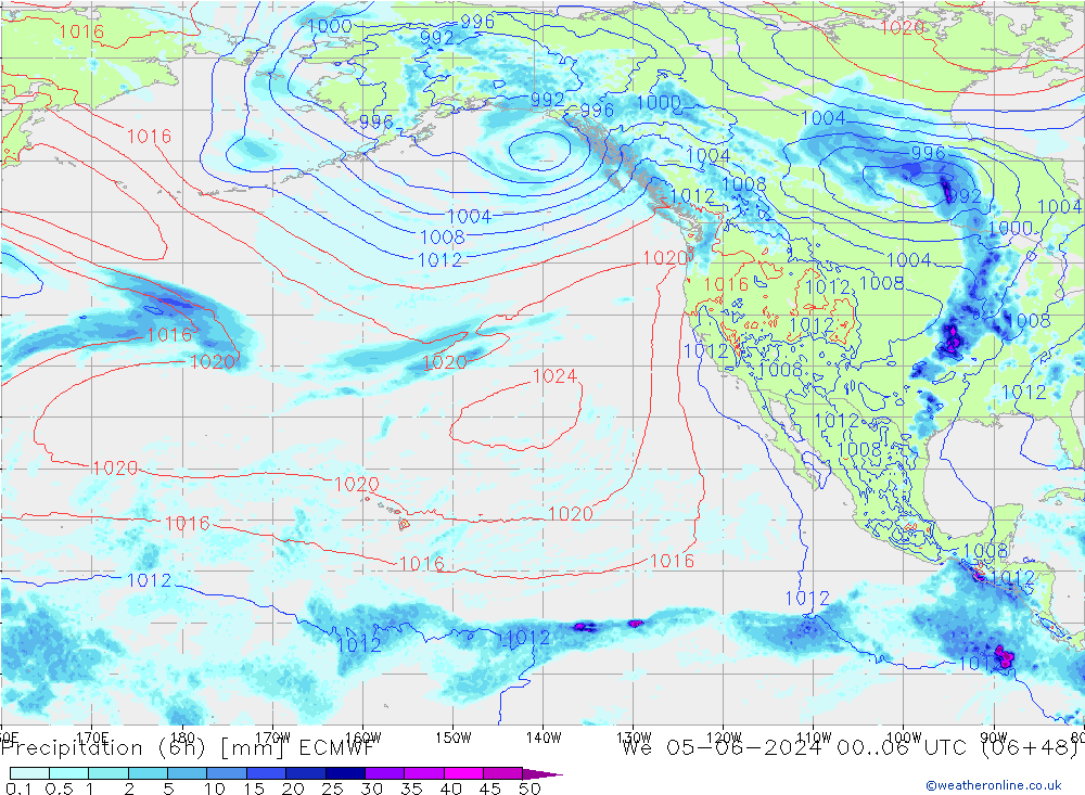 Z500/Yağmur (+YB)/Z850 ECMWF Çar 05.06.2024 06 UTC