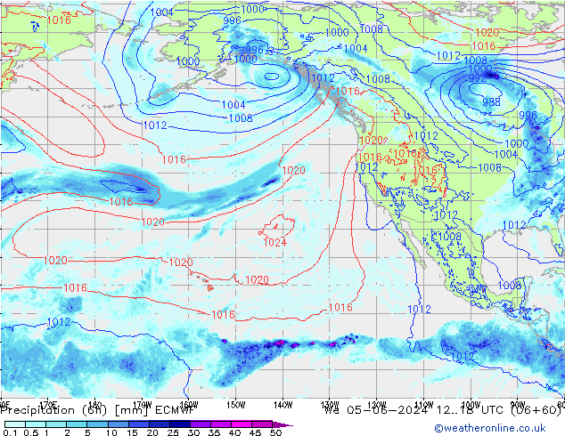 Z500/Rain (+SLP)/Z850 ECMWF mer 05.06.2024 18 UTC