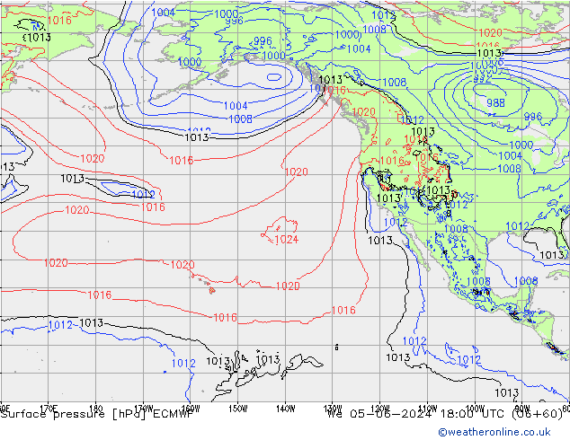 Atmosférický tlak ECMWF St 05.06.2024 18 UTC