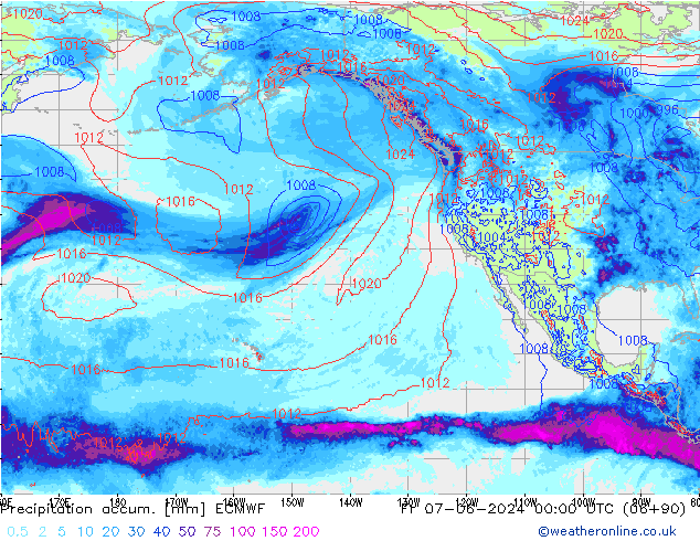 Precipitation accum. ECMWF pt. 07.06.2024 00 UTC