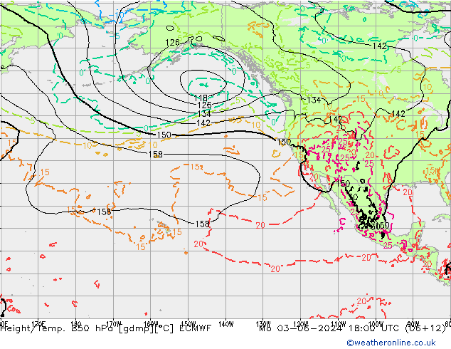 Z500/Rain (+SLP)/Z850 ECMWF lun 03.06.2024 18 UTC