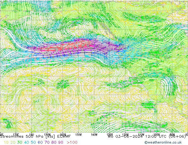 Stromlinien 500 hPa ECMWF Mo 03.06.2024 12 UTC