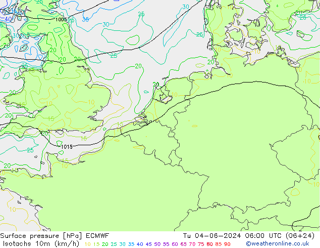 Isotachs (kph) ECMWF Ter 04.06.2024 06 UTC