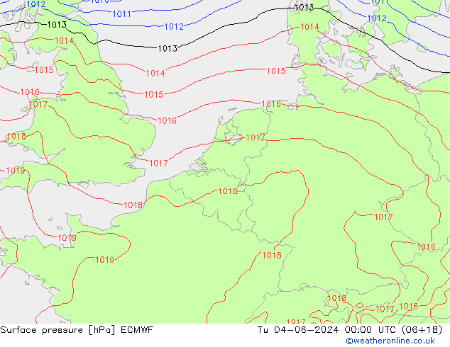 Luchtdruk (Grond) ECMWF di 04.06.2024 00 UTC