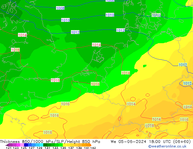 Thck 850-1000 hPa ECMWF We 05.06.2024 18 UTC