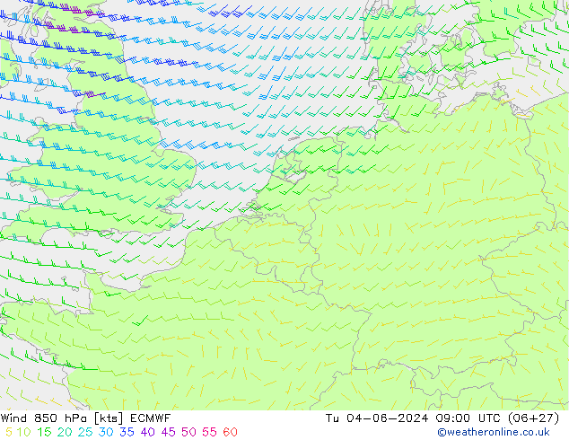 Vento 850 hPa ECMWF mar 04.06.2024 09 UTC