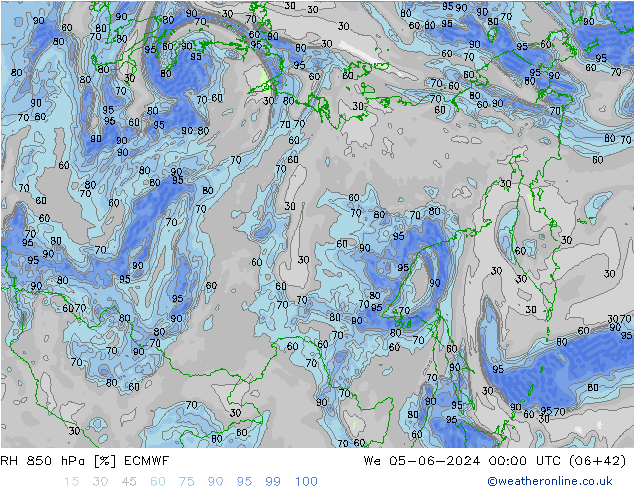 RH 850 hPa ECMWF We 05.06.2024 00 UTC