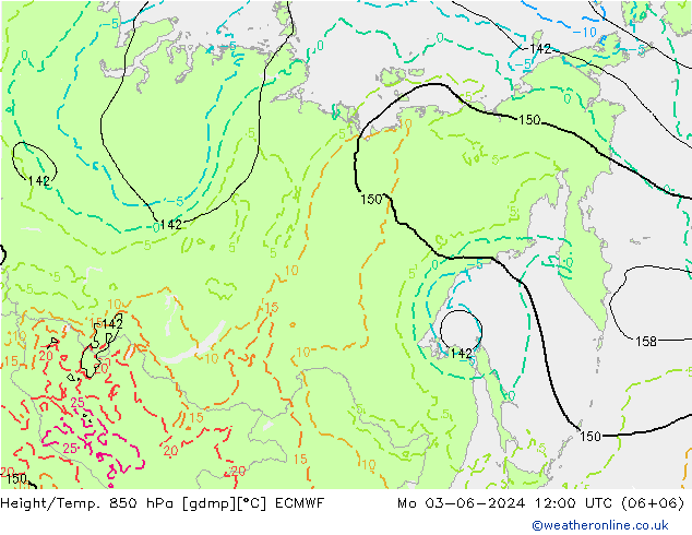 Z500/Rain (+SLP)/Z850 ECMWF lun 03.06.2024 12 UTC