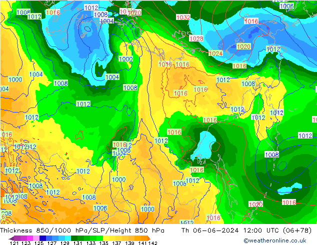 Thck 850-1000 hPa ECMWF jeu 06.06.2024 12 UTC