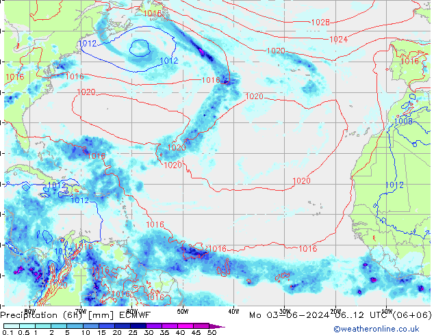 Z500/Regen(+SLP)/Z850 ECMWF ma 03.06.2024 12 UTC