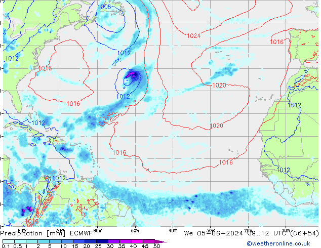 Precipitation ECMWF We 05.06.2024 12 UTC