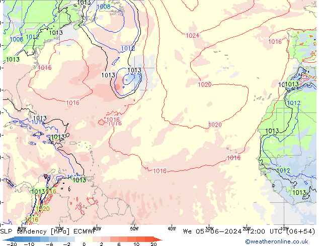 SLP tendency ECMWF We 05.06.2024 12 UTC