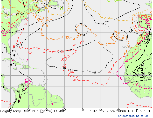 Height/Temp. 925 hPa ECMWF ven 07.06.2024 00 UTC