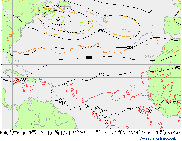 Z500/Regen(+SLP)/Z850 ECMWF ma 03.06.2024 12 UTC