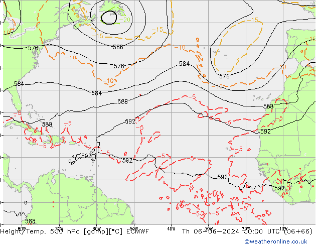 Z500/Rain (+SLP)/Z850 ECMWF Th 06.06.2024 00 UTC