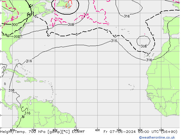 Height/Temp. 700 hPa ECMWF  07.06.2024 00 UTC