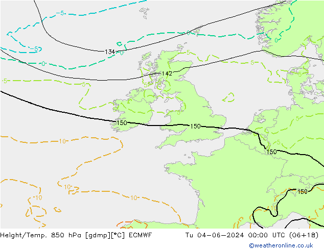 Z500/Rain (+SLP)/Z850 ECMWF Tu 04.06.2024 00 UTC