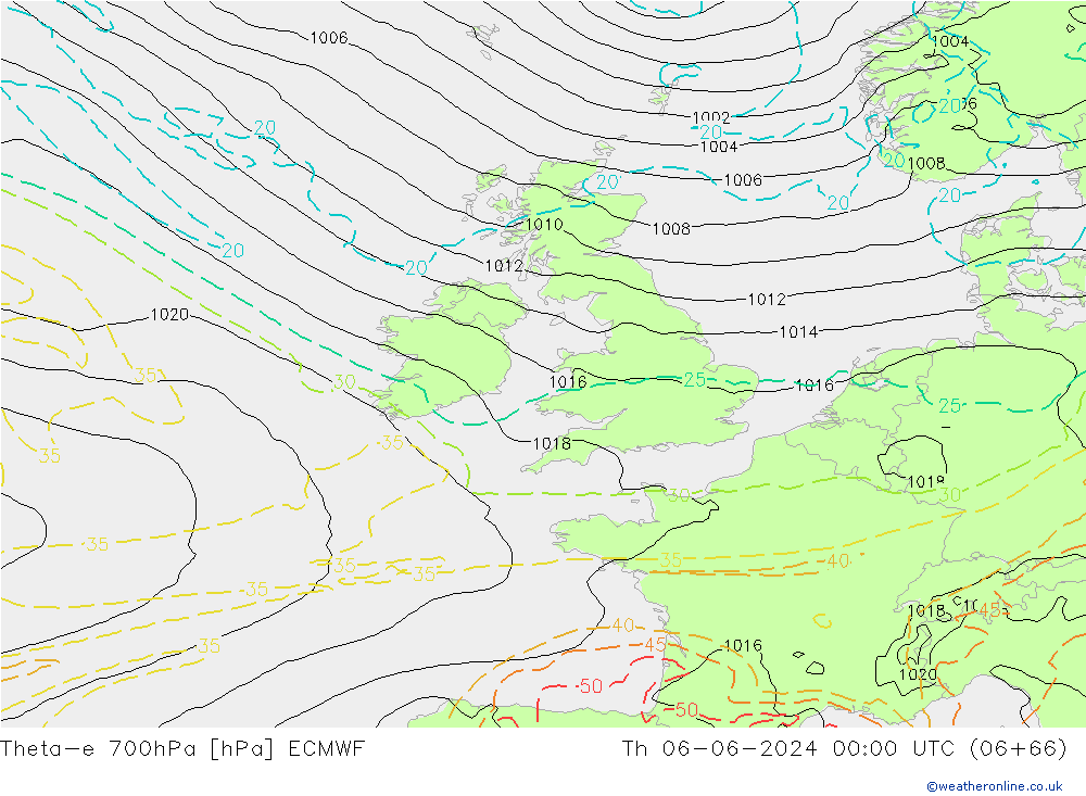 Theta-e 700hPa ECMWF Do 06.06.2024 00 UTC