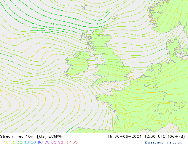 ветер 10m ECMWF чт 06.06.2024 12 UTC