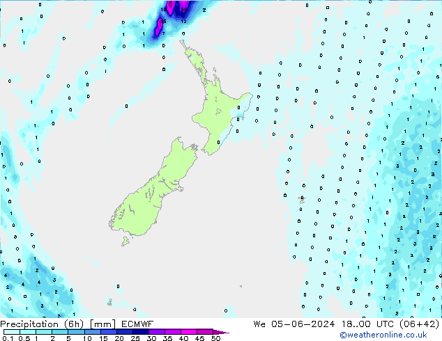 Z500/Rain (+SLP)/Z850 ECMWF śro. 05.06.2024 00 UTC