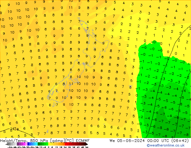 Z500/Rain (+SLP)/Z850 ECMWF śro. 05.06.2024 00 UTC