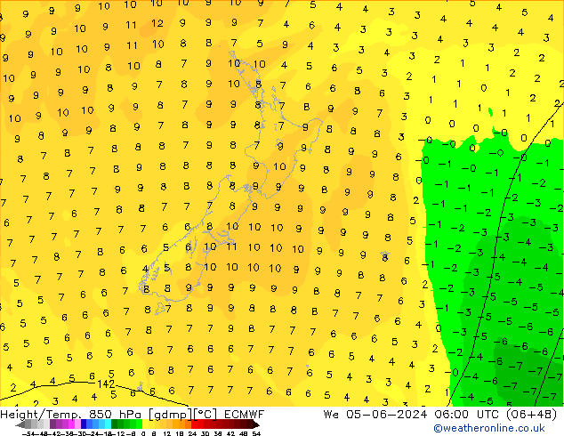 Z500/Regen(+SLP)/Z850 ECMWF wo 05.06.2024 06 UTC